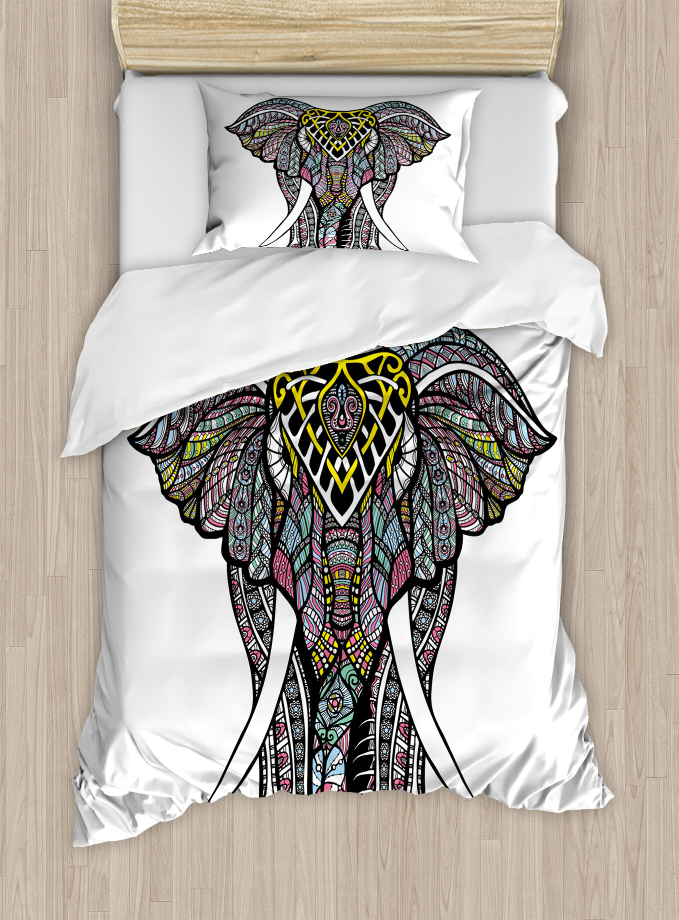 Ambesonne Elephant Mandala Sacred Symbol Of Strength Spirit Animal