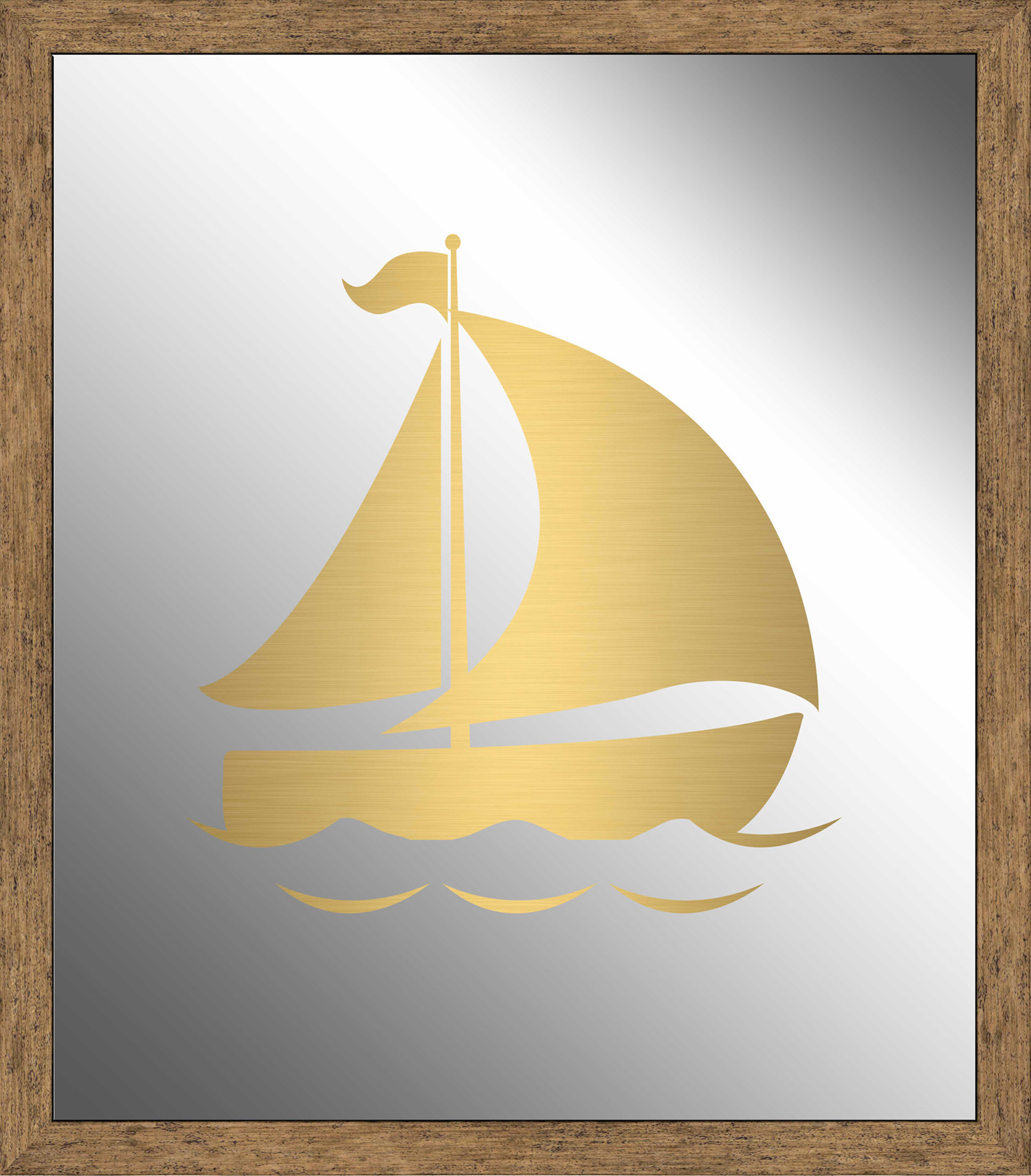 Ptm Images Boat I Silkscreened Mirror Framed Graphic Art Wayfair