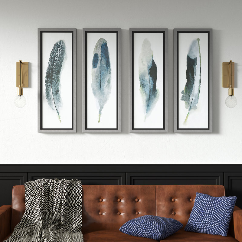 Mercury Row Feathered Beauty Prints By Grace Feyock 4 Piece Picture Frame Painting Print Set On Glass Reviews Wayfair