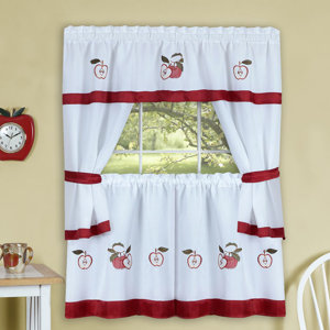 Gala Embellished Cottage Valance and Tier Set