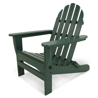 Polywood Classic Plastic Folding Adirondack Chair Color Hunter Green