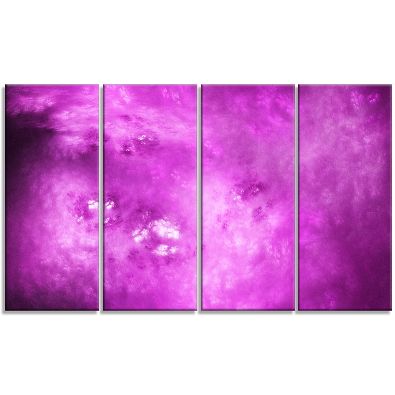 Designart Bright Purple Sky With Stars Painting Print Multi