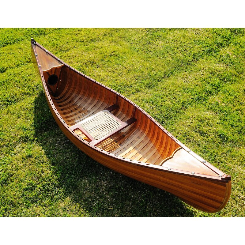 Old Modern Handicrafts 6 Ft Wooden Canoe With Ribs 