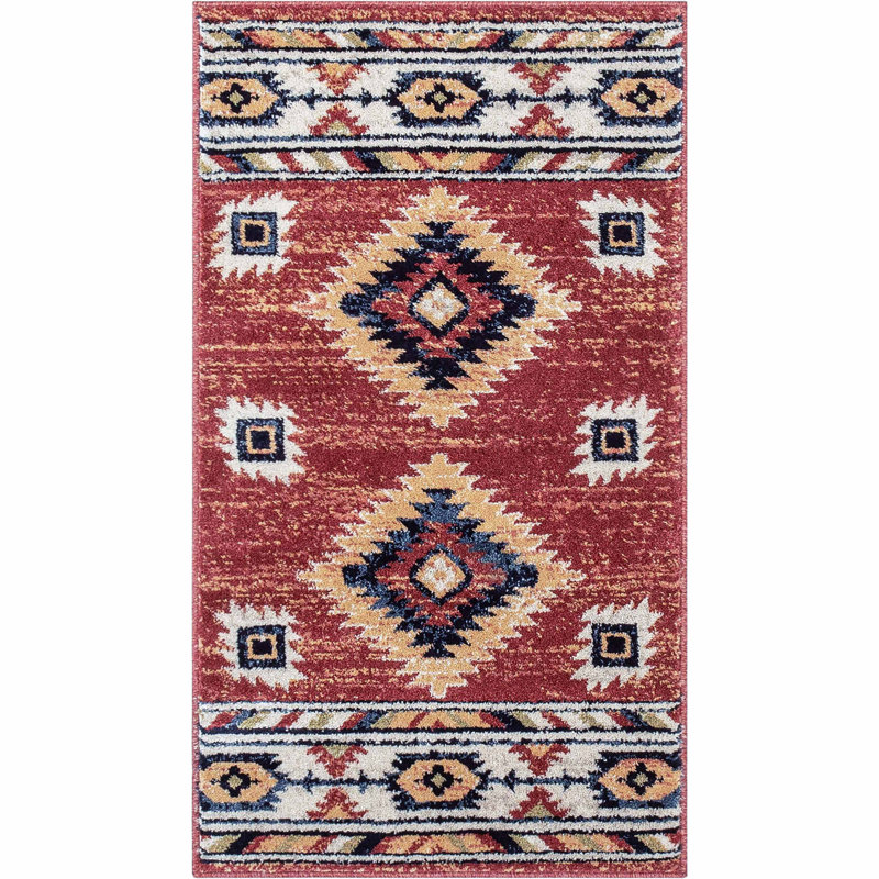 Well Woven Jamyn Lea Crimson Traditional Southwestern Tribal Red/Blue Rug Rug Size: Rectangle 2'3" x 3'11"