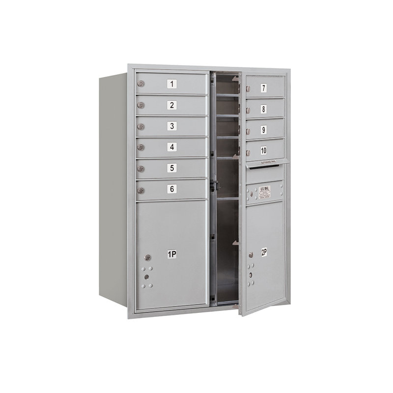 Salsbury Industries Recessed Usps 10 Door Front Load 4c Horizontal Multi Unit Mailbox With 2 Parcel Lockers Wayfair
