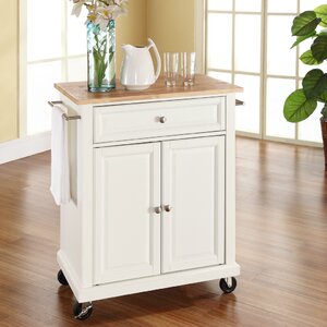 Bexton Kitchen Cart with Wood Top
