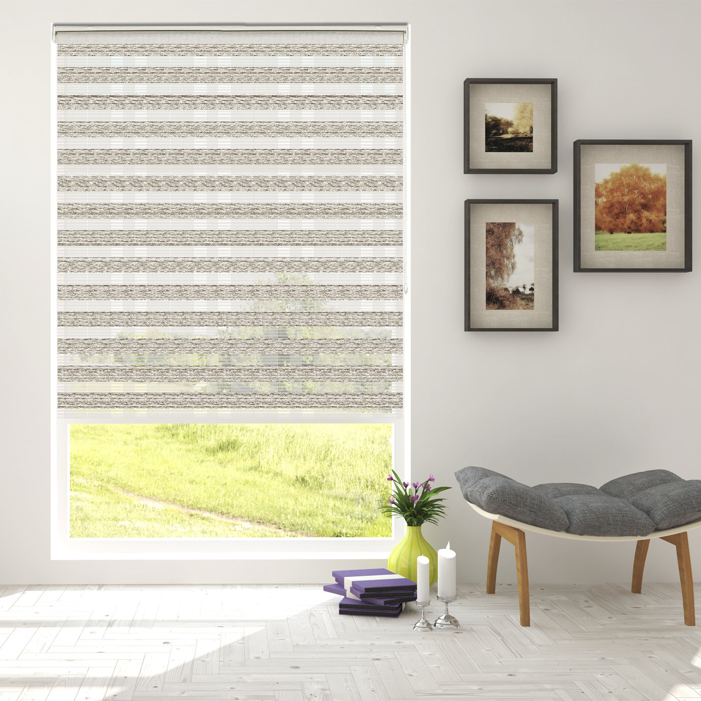 Symple Stuff Semi-Sheer Light Brown Roller Shade | Wayfair