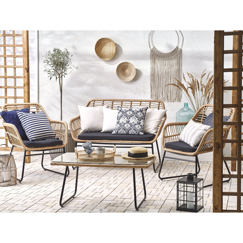 Sighni 4 Seater Rattan Conversation Set