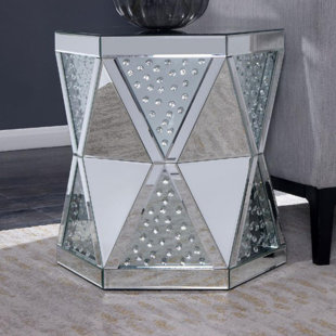 Moraga Hexagonal Glass Top End Table by Rosdorf Park 2019 Sale