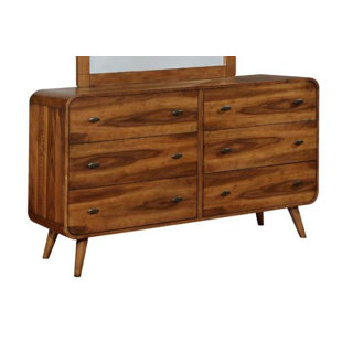Go to store & view more images Corrigan Studio Drennon 6 Drawer Double Dresser with Mirror
