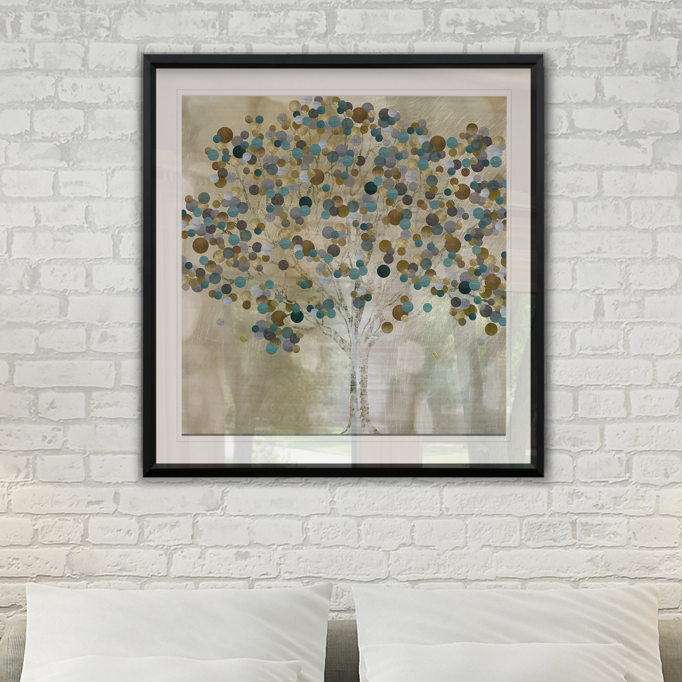 Winston Porter A Teal Tree - Picture Frame Print & Reviews | Wayfair