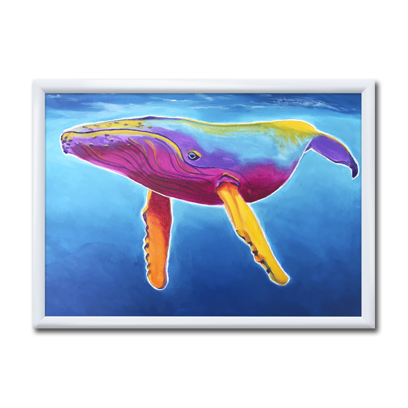 East Urban Home Humpback Whale Rainbow Picture Frame Print On