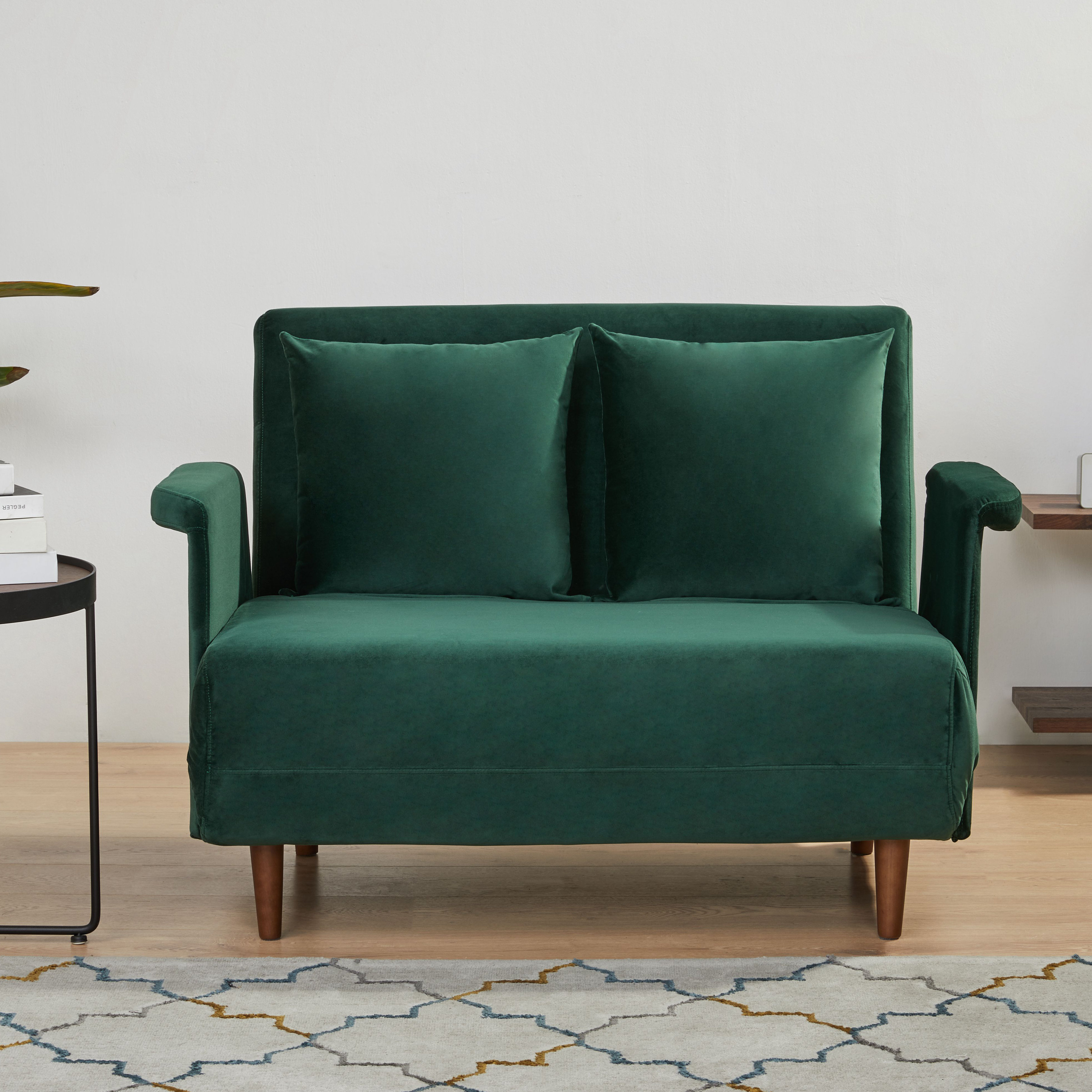 Mercury Row® Teen Angelique 47.64'' Wide Velvet Convertible Chair