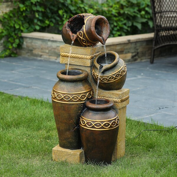 Roma Resin Tiered Urns Patio Fountain 