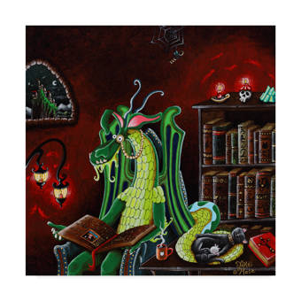 Trademark Art Dragon And Castle Acrylic Painting Print On