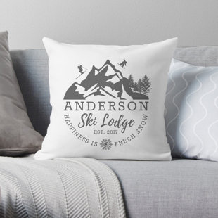 Monogram Pillows You Ll Love Wayfair Personalized Ski Lodge Throw Pillow