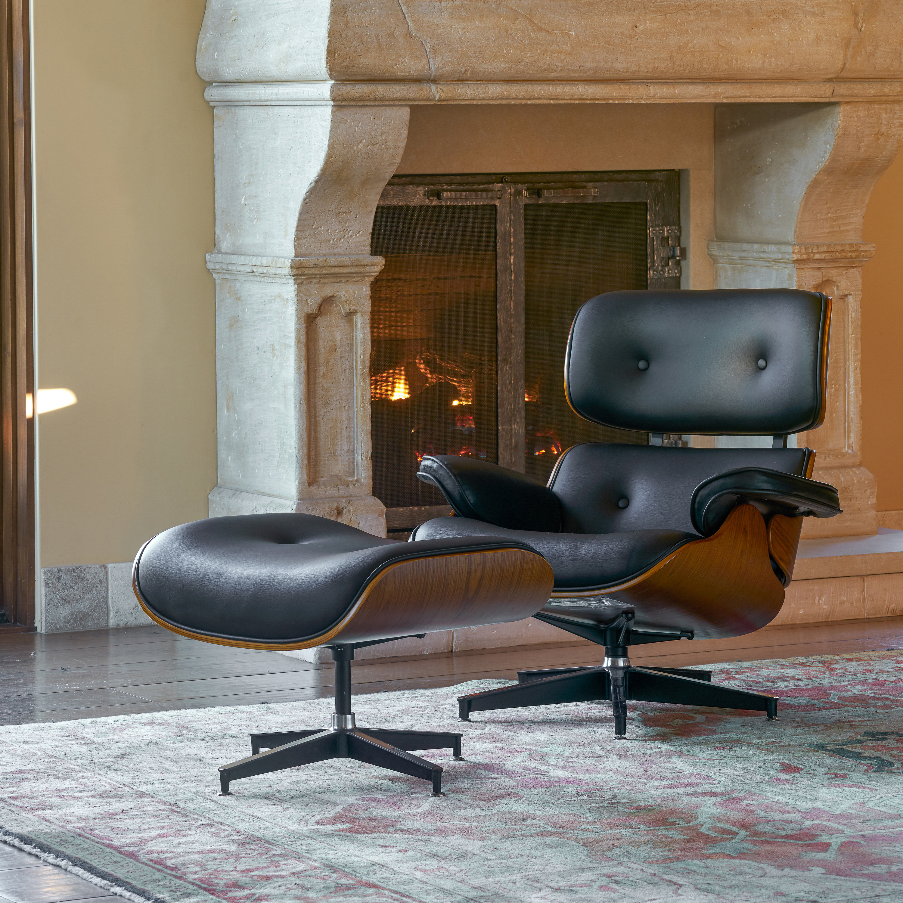 Corrigan Studio Omari Swivel 24 Lounge Chair And Ottoman