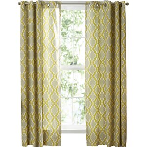 Nadia Geometric Semi-Sheer Grommet Single Curtain Panel