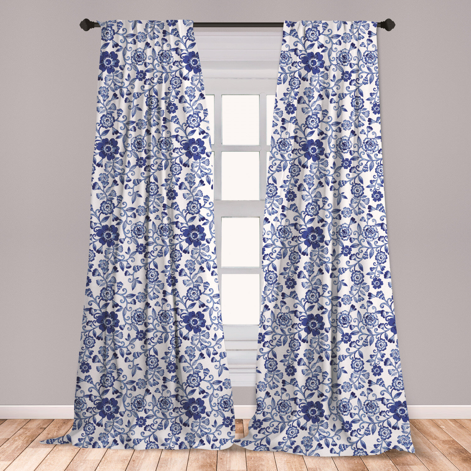 East Urban Home Ananas Watercolor 2 Panel Curtain Set