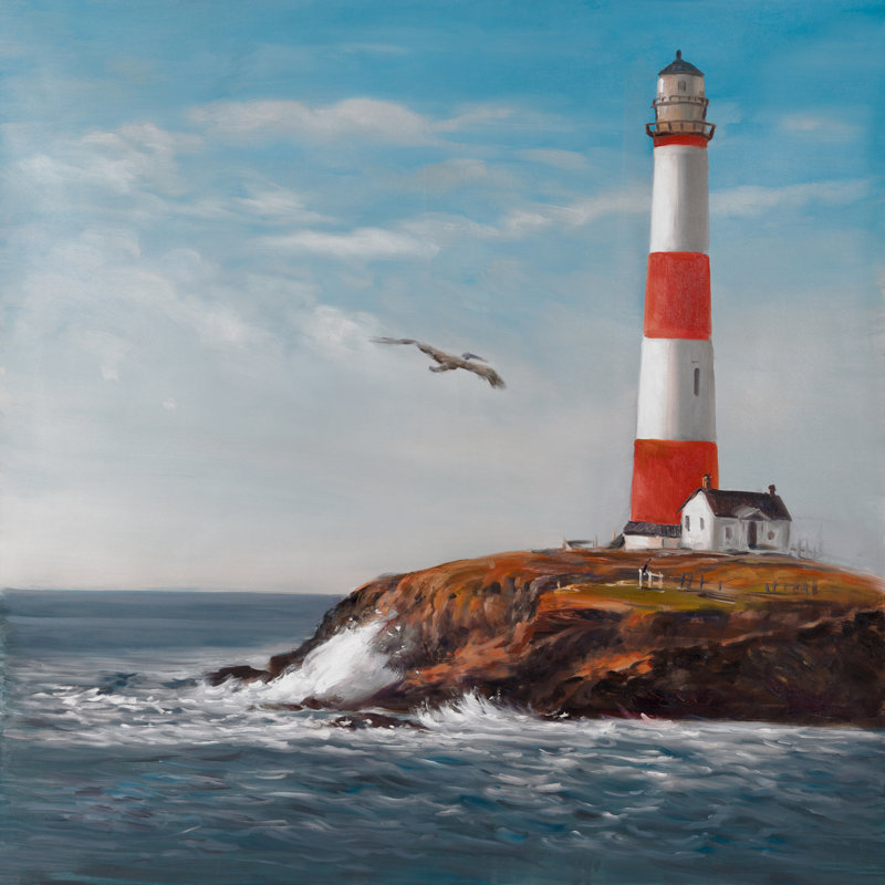 Highland Dunes Lighthouse At The Edge Of The Sea Oil Painting