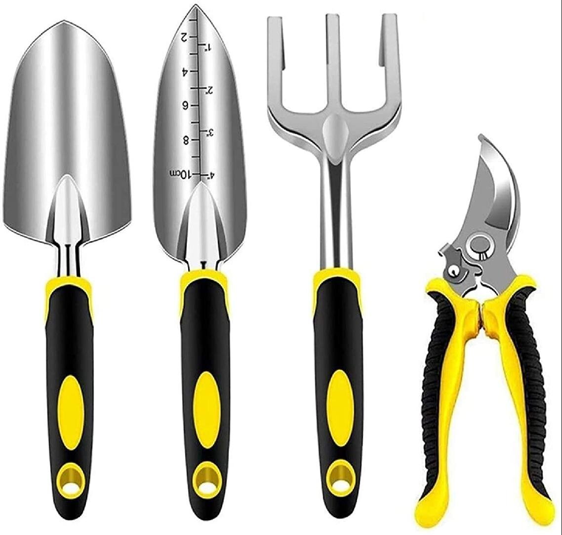 Set of 10 Gardening Tools+Free Storage Case Anti-slip Rustproof Shears Shovels 