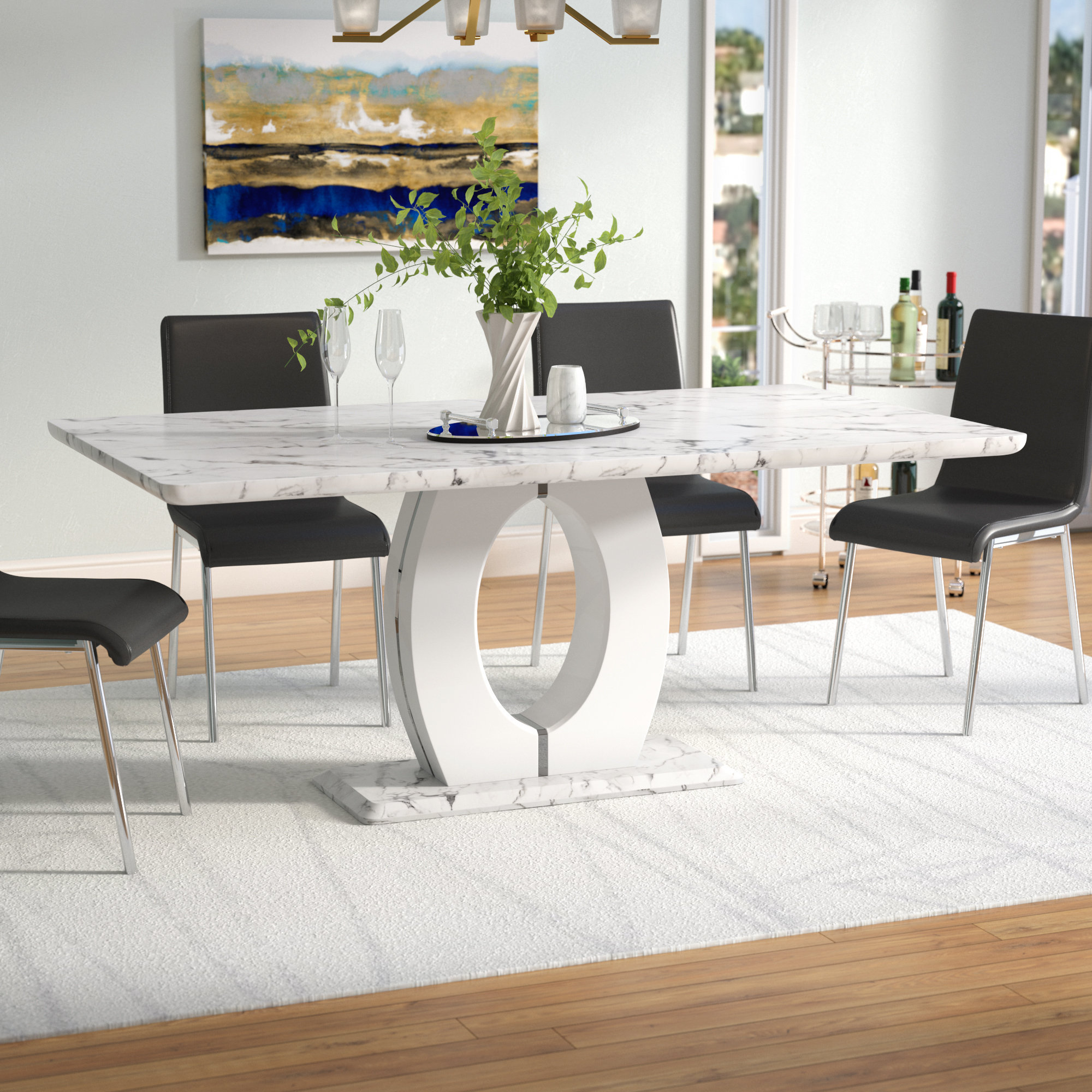 Brayden Studio Kimbell Pedestal Base Dining Table Reviews Wayfair