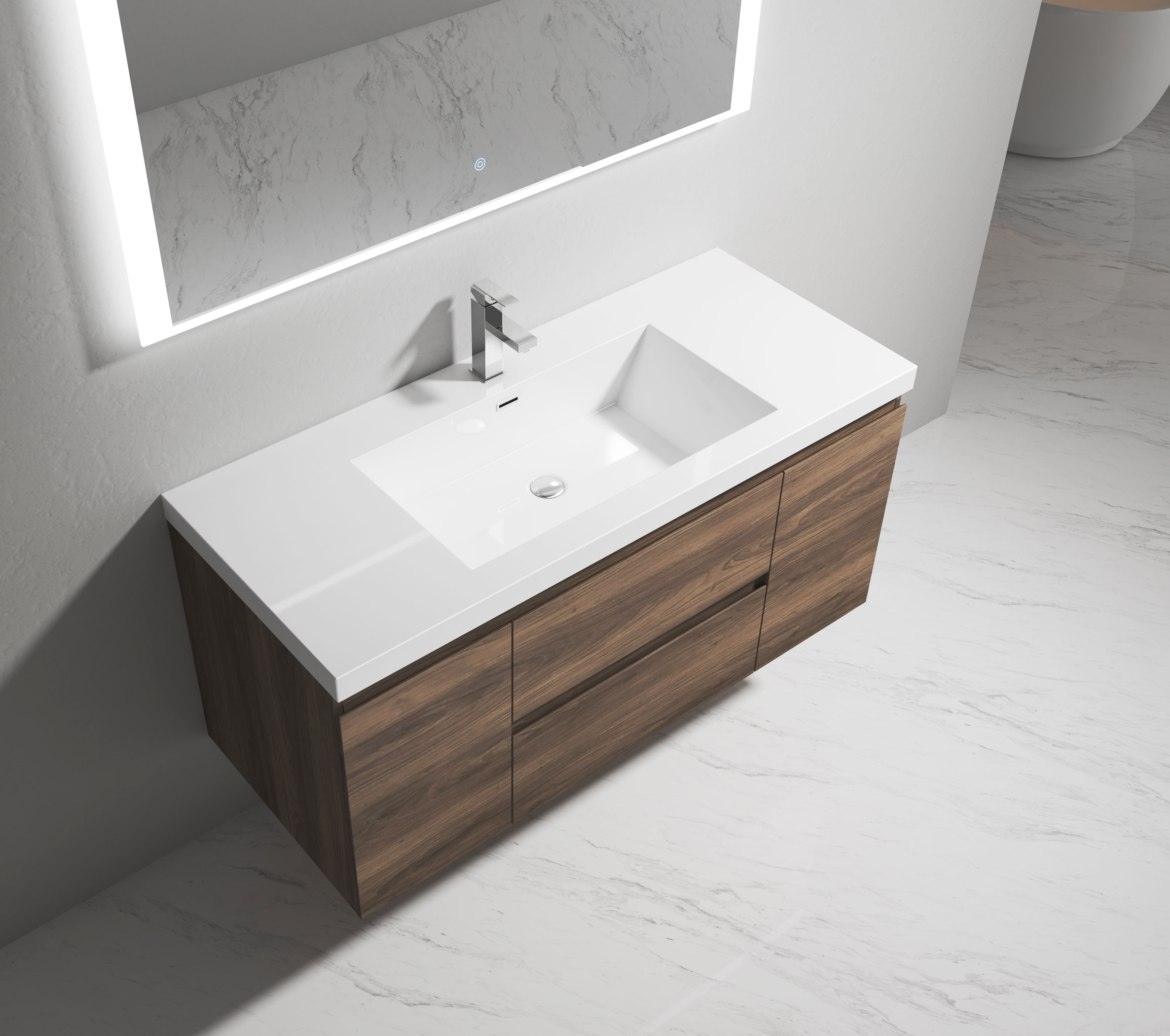 Millwood Pines Bacup 47'' Wall Mounted Single Bathroom Vanity with