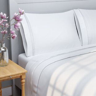 Flat & Pillow Cases Standard Hospital Bed Mason Beige Sheet Ensemble Set Fitted