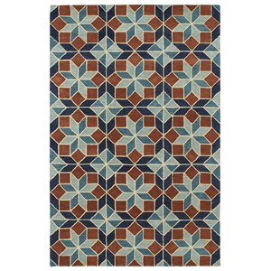 Dresden Hand Tufted Brown/Blue Area Rug