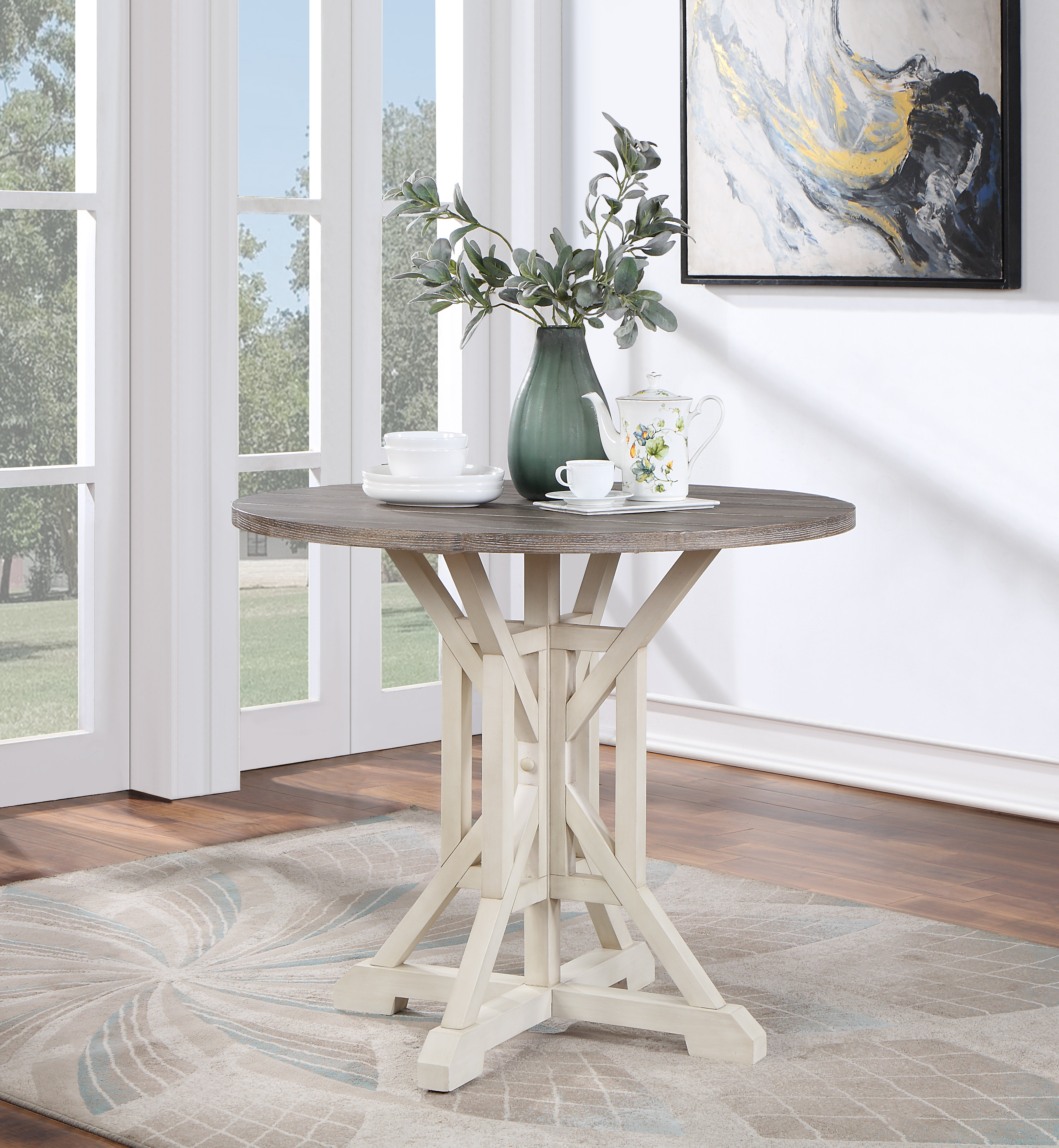 Rosalind Wheeler Amiee-Lee Counter Height 42'' Pine Solid Wood Pedestal ...