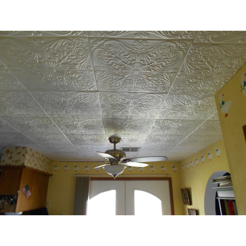 A La Maison Ceilings Spanish Silver 1 6 Ft X 1 6 Ft Glue Up