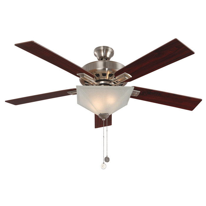 Hann 52 In Indoor Satin Nickel Ceiling Fan With Light Kit