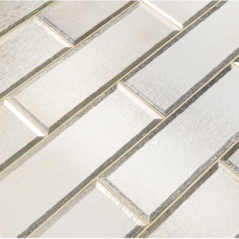 Msi Glisten Beveled 4 X 12 Gl Mosaic Tile In Gray Wayfair Glisten Beveled 4 X 12 Gl Mosaic Tile