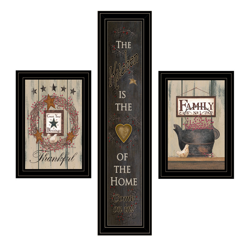 August Grove The Primitive Kitchen Vignette 3 Piece Picture Frame Graphic Art Print Set On Paper Wayfair