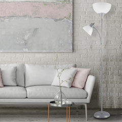 silver floor reading lamp
