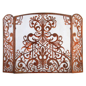 3 Panel Metal Fireplace Screen