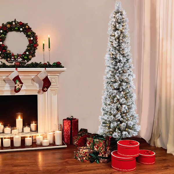 Flocked Pencil Trees Wayfair