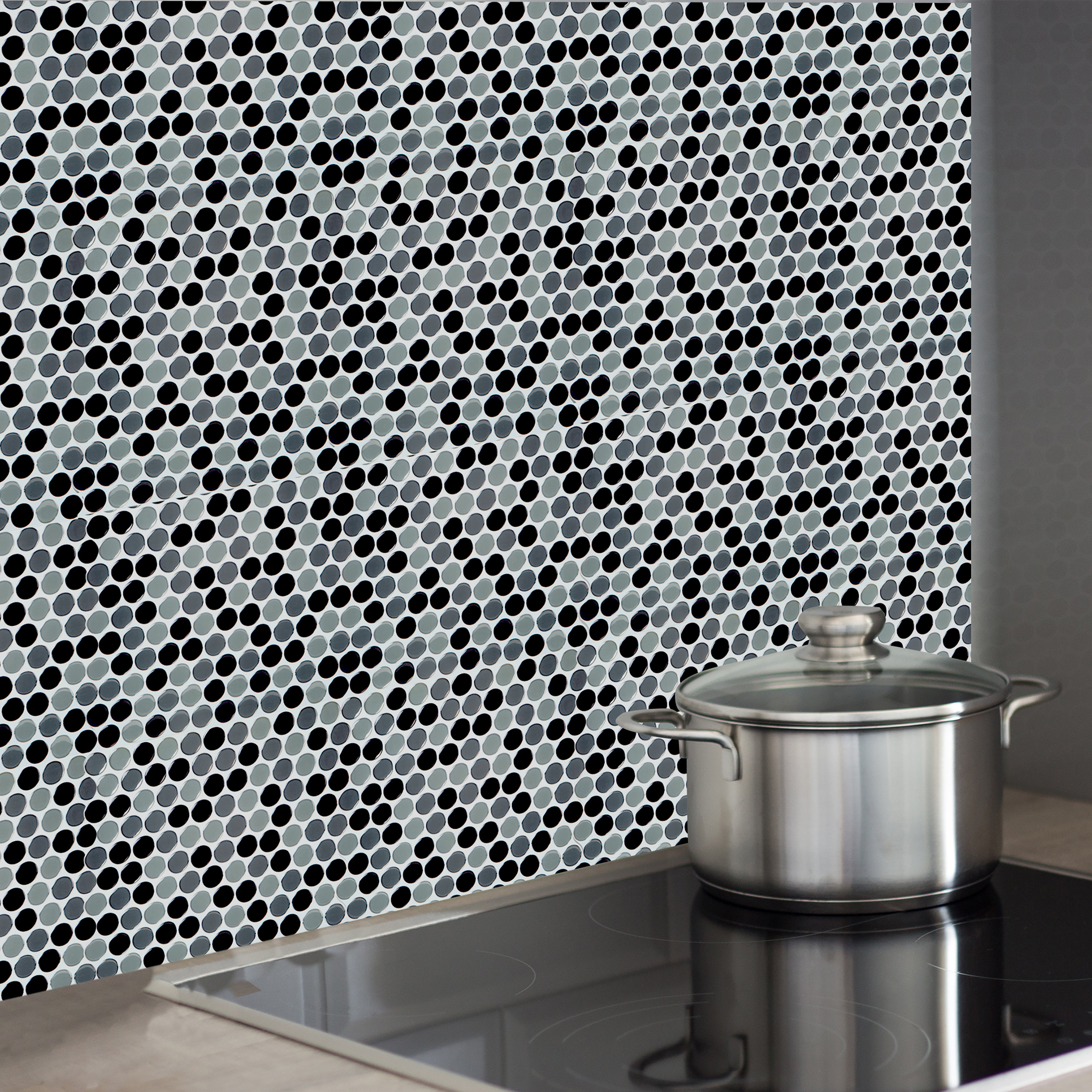 Simplify 10 X 10 Pvc Peel Stick Mosaic Tile In Penny Gray Wayfair