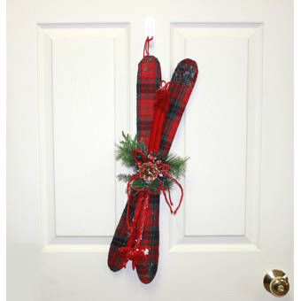 The Holiday Aisle 22 Hanging Plaid Snow Skis Wall Decor Wayfair