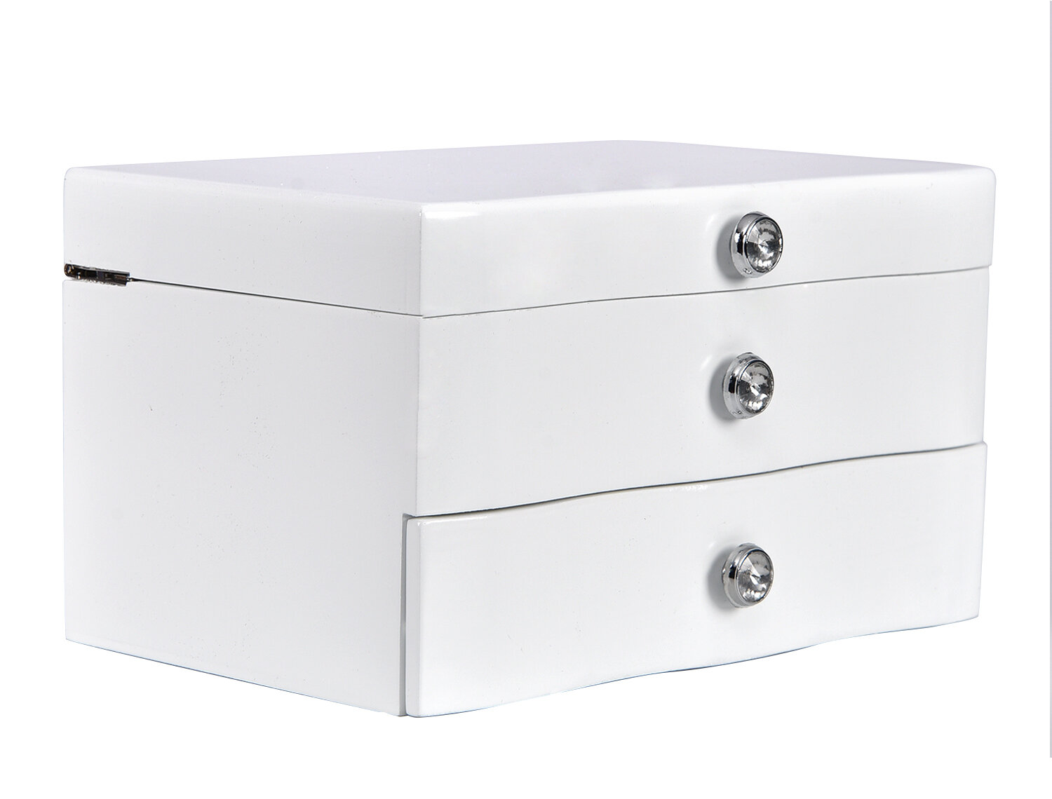 white wooden jewelry box