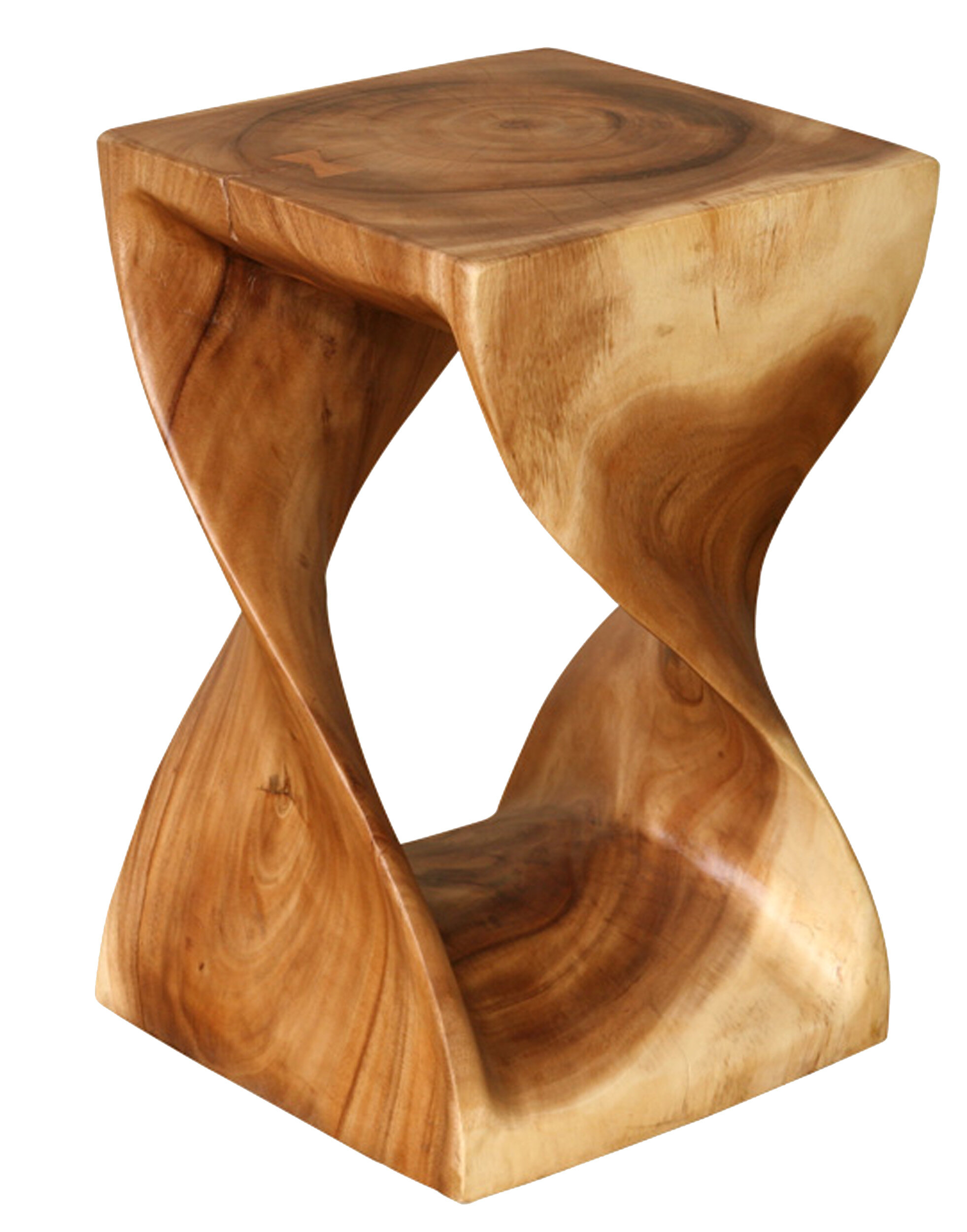 twisted wood side table