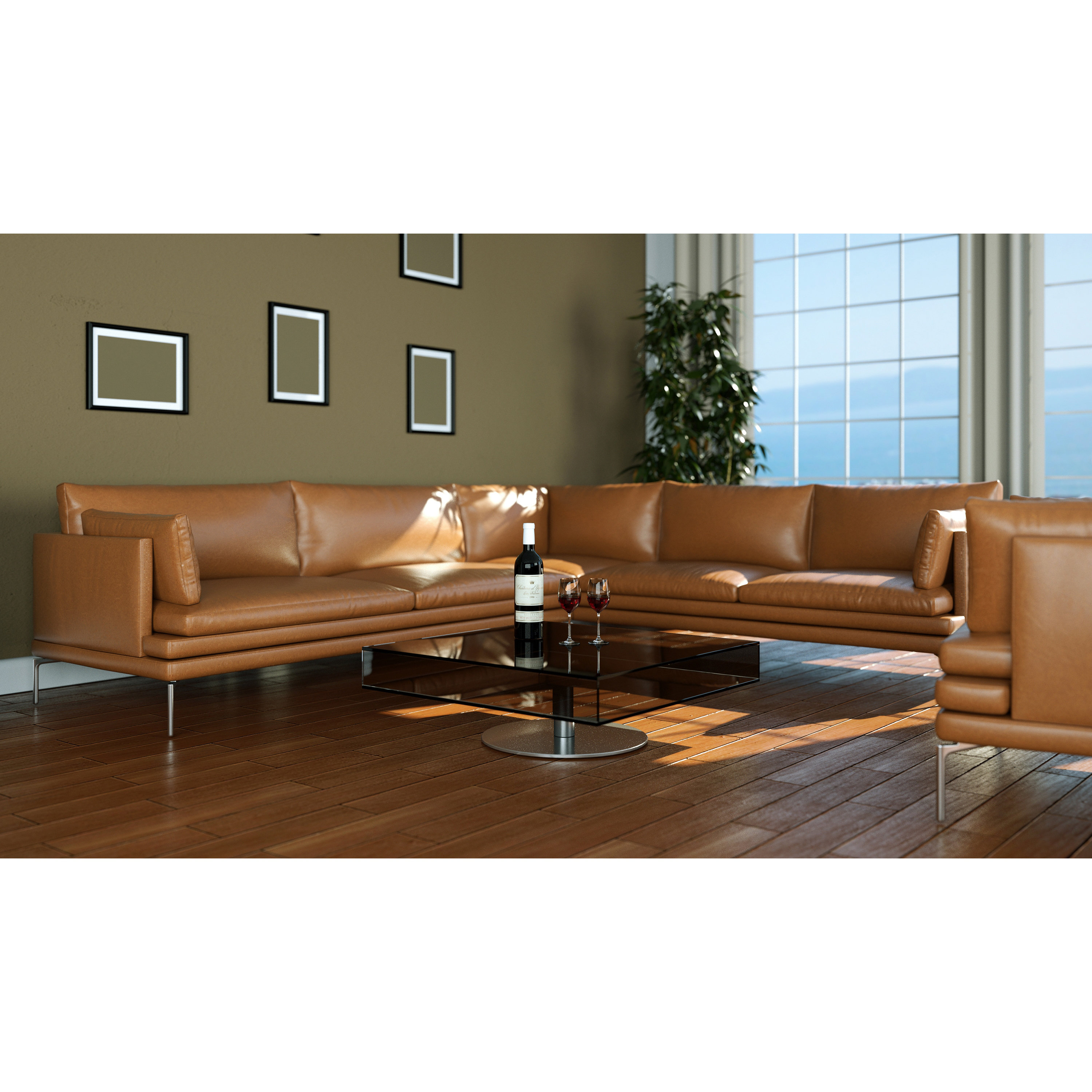 Brayden Studio Alaysia Symmetrical Leather Sectional Wayfair Alaysia Symmetrical Leather Sectional