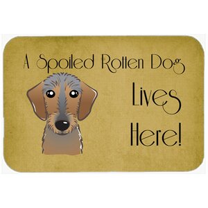 Wirehaired Dachshund Spoiled Dog Lives Here Kitchen/Bath Mat