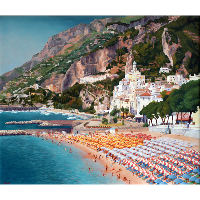 Fleur De Lis Living Amalfi Coast By Patrice Procopio Acrylic Painting Print On Canvas In Blue Green Brown Wayfair