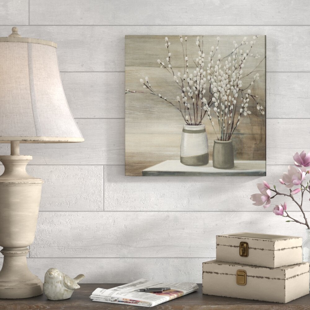 Gracie Oaks Pussy Willow Still Life Gray Pots By Julia Purinton Wrapped Canvas Print And Reviews