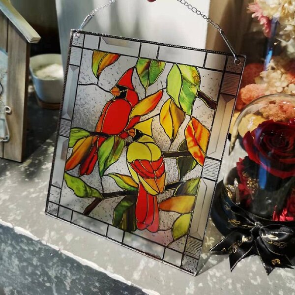 Flowering Branch Mosaic Glass Pendant