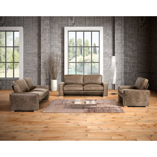Holden 3 Piece Leather Living Room Set by Union Rustic
