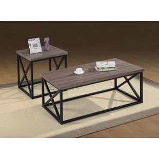 Branden Wooden 3 Piece Coffee Table Set