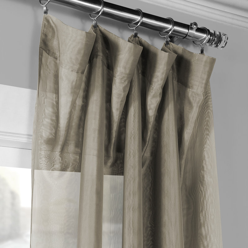 Beachcrest Home Tiya Double Layered Solid Sheer Rod Pocket Curtain