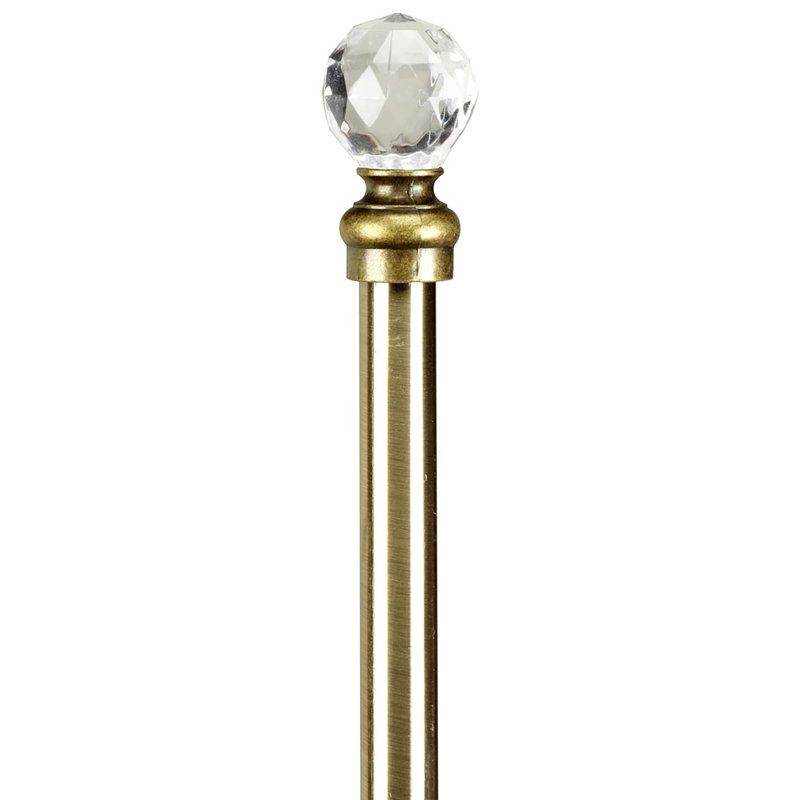 House Of Hampton Beachlands Crystal Ball Single Curtain Rod And